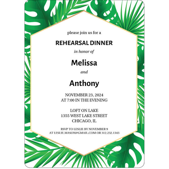 Tropical Leaves Shower Invitations